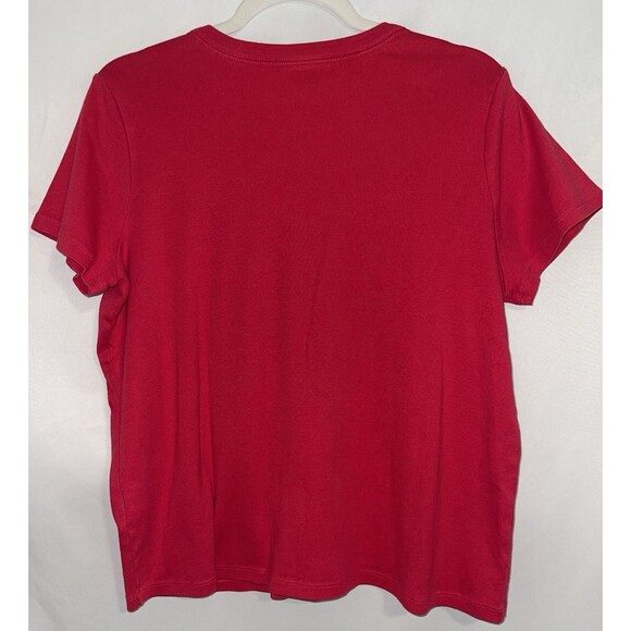 Lands End T-shirt Red V-neck 100% Cotton Women’s Size XL Petite - Picture 4 of 6